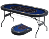 שולחן פוקר Premium מתקפל 8 שחקנים בצבע כחול 180 ס"מ