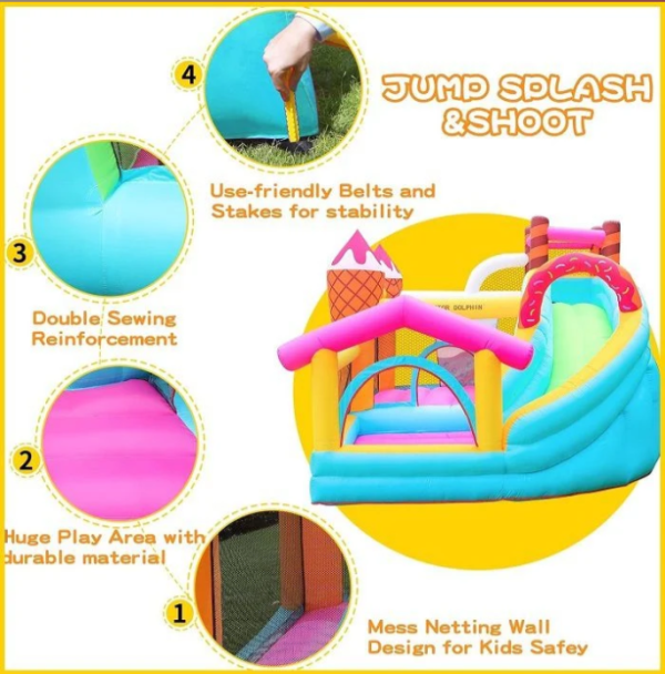 ⁦מתנפח קפיצות עם מגלשה גלידה  מבית Doctor Dolphin⁩ – תמונה ⁦8⁩