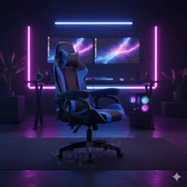 ⁦כיסא גיימינג בצבע כחול 2024 מבית LEVEL UP⁩ – תמונה ⁦7⁩