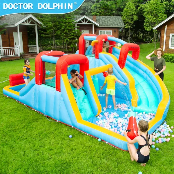 ⁦מתנפח מים ענק פלוס שתי מגלשות  מבית Doctor Dolphin⁩ – תמונה ⁦4⁩