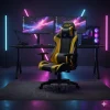 ⁦כיסא גיימינג בצבע צהוב 2024 מבית LEVEL UP⁩ – תמונה ⁦6⁩