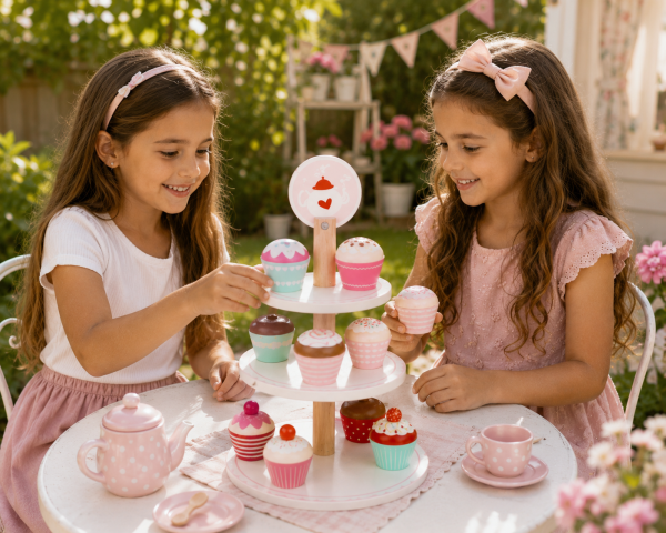 ⁦מגש קומות קפקייקס מעץ לילדים  מאת בית העץ⁩ – תמונה ⁦3⁩