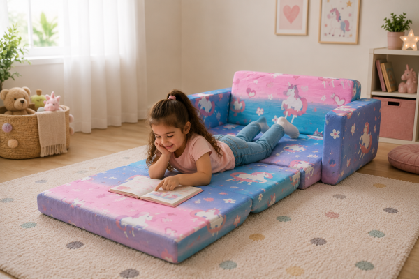 ⁦ספה נפתחת לילדים דגם יוניקורן⁩ – תמונה ⁦3⁩